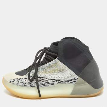 Pre Owned Yeezy x Adidas Multicolor Knit and Fabric QNTM Sea Teal Sneakers Size 39 1/3