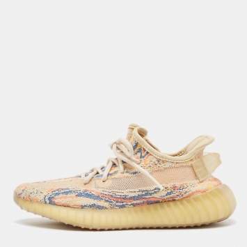 مملوكة مسبقًا Yeezy x Adidas Multicolor Knit Fabric Boost 350 V2 MX Oat Sneakers Size 38 2/3