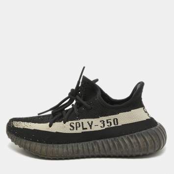 مملوكة مسبقًا Yeezy x Adidas Black/White Knit Fabric Boost 350 V2  Sneakers Size 40 2/3