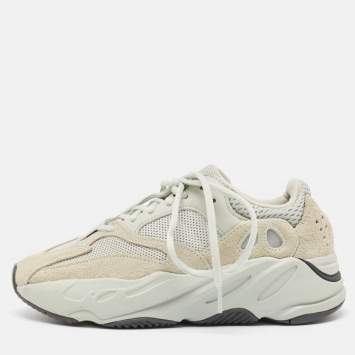 Pre Owned Yeezy x Adidas Grey Suede and Knit Fabric Boost 700 Salt Details Sneakers Size 37 1/3