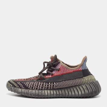 Pre Owned Yeezy x Adidas Multicolor Knit Fabric Boost 350 V2 Yecheil (Non-Reflective) Sneakers Size 38