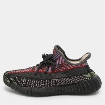 Pre Owned Yeezy x Adidas Multicolor Knit Fabric Boost 350 V2 "Yecheil" Low Top Sneakers 39 1/3