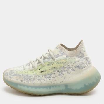 Pre Owned Yeezy x Adidas Multicolor Knit Fabric Boost 380 "Alien Blue" Sneakers Size 38