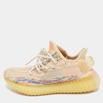 Pre Owned Yeezy x Adidas Multicolor Knit Fabric Boost 350 V2 Mx-Oat  Sneakers Size 36 1/3