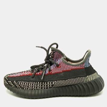 Pre Owned Yeezy x Adidas Multicolor Knit Fabric Boost 350 V2 Yecheil (Non-Reflective) Sneakers Size 39 1/3