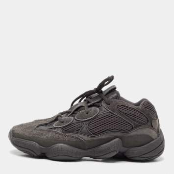 Pre Owned Yeezy x Adidas Grey Mesh and Suede Ortholite Lace Up Sneakers Size 40