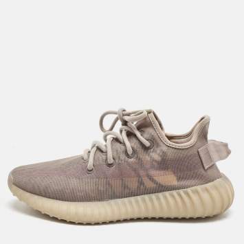 Pre Owned Yeezy x Adidas Beige  Mesh Boost 350 V2 Mono Mist Sneakers Size 38