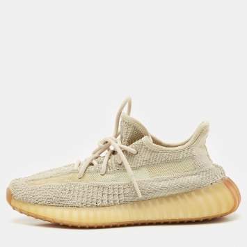 Yeezy x Adidas Cream Knit Fabric Boost 350 V2 Sneakers Size 38.5