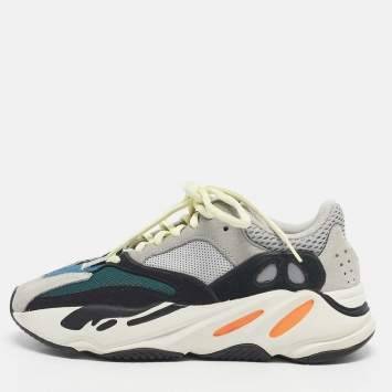 Pre Owned Yeezy x Adidas Multicolor Mesh and Suede Boost 700 Wave Runner Sneakers Size 38