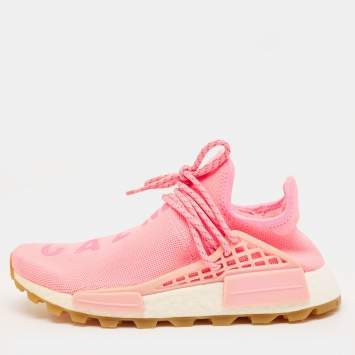 Pre Owned Yeezy x Adidas Pink Fabric NMD Lace Up Sneakers Size 41.5