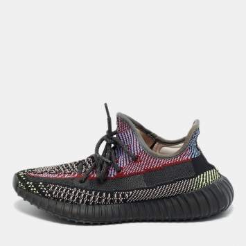 Pre Owned Yeezy x Adidas Boost 350 V2 Yecheil (Non-Reflective) Size 39 1/3 Multicolor Knit Fabric Low Top Sneakers