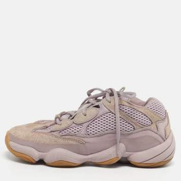 Pre Owned Yeezy x Adidas 500 'Soft Vision Size 38 Purple Fabric and Suede Low Top Sneakers