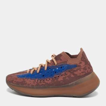 مملوكة مسبقًا Yeezy x Adidas Boost 380 Azure Size 38.5 Blue Knit Fabric Low Top Sneakers