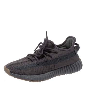 Pre Owned Yeezy x Adidas Dark Grey Cotton Knit Boost 350 V2 Cinder Sneakers Size 40 2/3