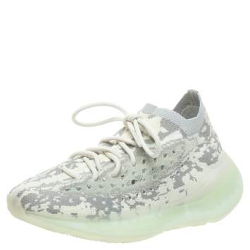 Pre Owned Yeezy x adidas Grey/White Cotton Knit Boost 380 Alien Sneakers Size 38
