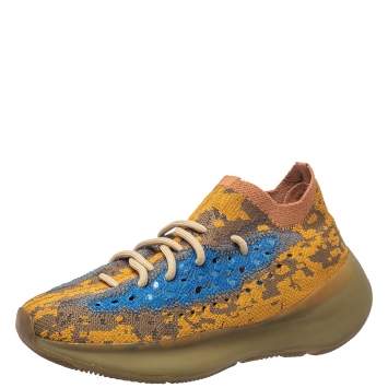 Pre Owned Yeezy x adidas Multicolor Knit Fabric Boost 380 Oat Reflective Low Top Sneakers Size 38