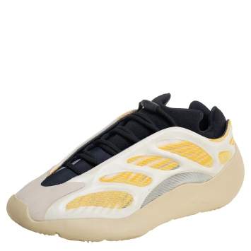 Pre Owned Yeezy x adidas Beige/Yellow Mesh And Polyurethane 700 V3 Safflower Sneakers Size 42 2/3