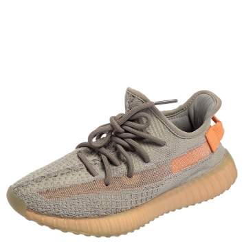 Pre Owned Yeezy x adidas Grey Cotton Knit Boost 350 V2 True Form Sneakers Size 37 1/3