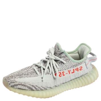 مملوكة مسبقًا Yeezy x adidas Blue/Grey Knit Fabric Boost 350 V2 2.0 Sneakers Size 39.5