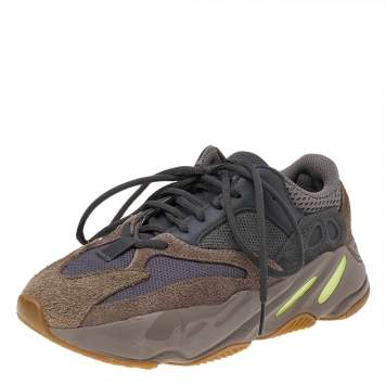 Pre Owned Yeezy x adidas Brown/Grey Mesh And Suede Boost 700 Mauve Sneakers Size 38 