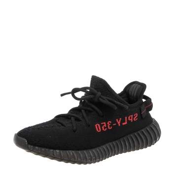Pre Owned Yeezy x Adidas Black Knit Fabric Boost 350 V2 Sneakers Size 40