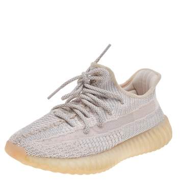 مملوكة مسبقًا Yeezy x Adidas Pink Knit Fabric Boost 350 V2 Synth Sneakers Size 38