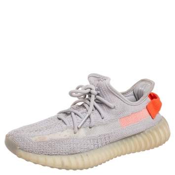 مملوكة مسبقًا Yeezy x Adidas Grey/Orange Knit Fabric Boost 350 V2 True Form Sneakers Size 38 2/3
