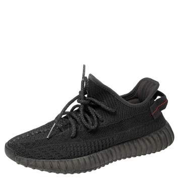 Pre Owned Yeezy x Adidas Grey Knit Fabric Boost 350 V2 Sneakers Size 40 