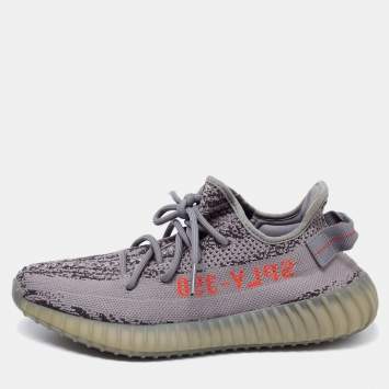Pre Owned Adidas x Yeezy Boost Grey Knit Fabric 350 V2 Non-Reflective Sneakers 40 2/3