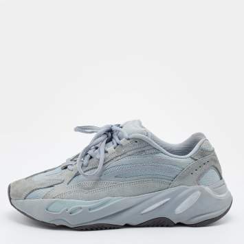 Pre Owned Yeezy x adidas Grey/Blue Suede And Mesh Boost 700 V2 Inertia Sneakers Size 39.5