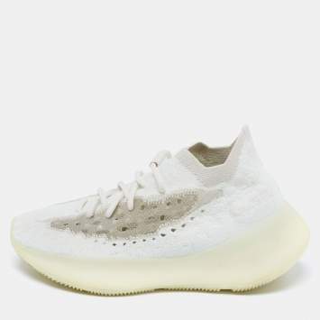 Pre Owned Yeezy x Adidas Tri-Color Knit Fabric Boost 380 Calcite Glow Sneakers Size 39 1/3