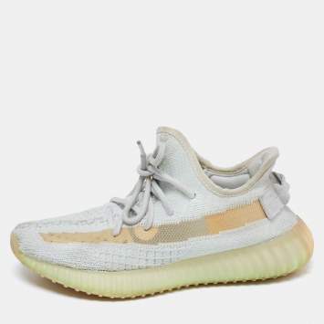 مملوكة مسبقًا Adidas Yeezy Light  Dark Grey/Brown Knit Fabric Boost 350 V2 Sneakers Size 37 1/3