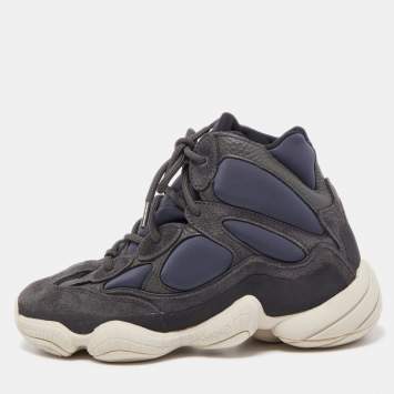 مملوكة مسبقًا Yeezy x Adidas Black/Grey Suede and Leather Yeezy 500 Sneakers Size 38