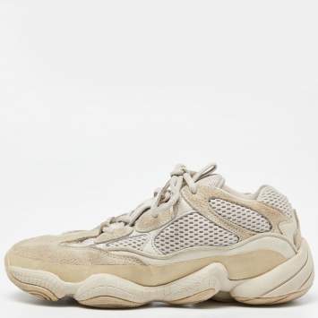 Pre Owned Yeezy x Adidas Grey/White Suede and Mesh Yeezy 500 blush Sneakers Size 39 1/3