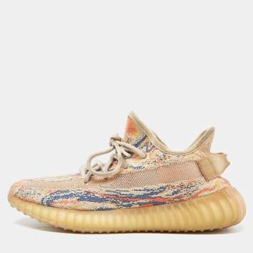 مملوكة مسبقًا Yeezy x Adidas Multicolor Knit Fabric Boost 350 V2 Mx-Oat Sneakers Size 38 2/3