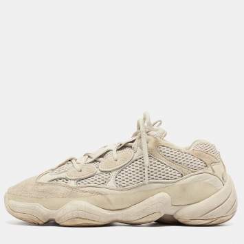 Pre Owned Yeezy x Adidas Grey Suede And Leather Yeezy 500 Sneakers Size 42