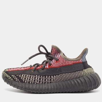 Pre Owned Yeezy x Adidas Multicolor Knit Fabric Boost 350 V2 yecheil Sneakers Size 36