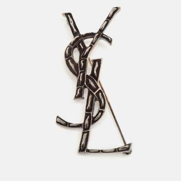 Pre Owned Yves Saint Laurent Opyum Antique Silver Tone Brooch