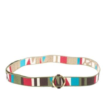 Pre Owned Saint Laurent Multicolor Woven Fabric Hip Belt Size 90