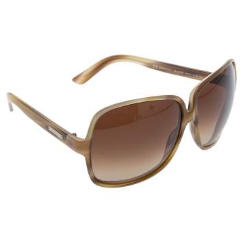 Pre Owned Yves Saint Laurent Beige/Brown Gradient YSL 6134/S Oversized Sunglasses