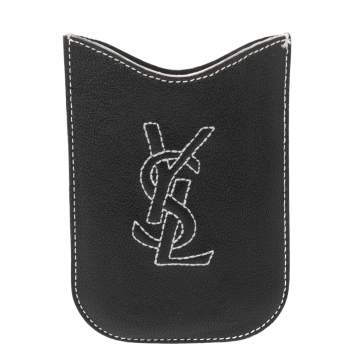 Pre Owned Yves Saint Laurent Black Leather Phone Cover