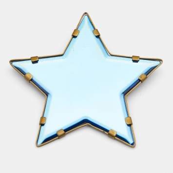Pre Owned Yves Saint Laurent Blue Plexiglass Star Brooch