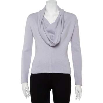 Pre Owned Yves Saint Laurent Rive Gauche Lilac Angora & Wool Cowl Neck Sweater S