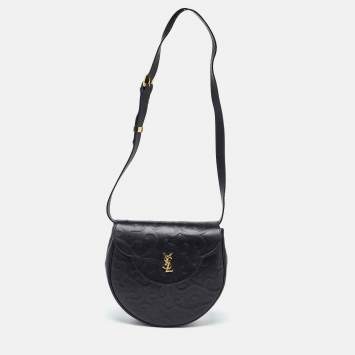 Pre Owned Yves Saint Laurent Black Leather Arabesque Shoulder Bag