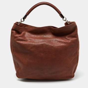 Pre Owned Yves Saint Laurent Brown Leather Roady Hobo