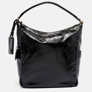Pre Owned Yves Saint Laurent Black Patent Leather Multy Hobo