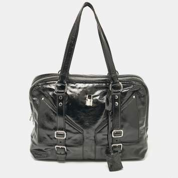 Pre Owned Yves Saint Laurent Black Patent Leather Lover Bag