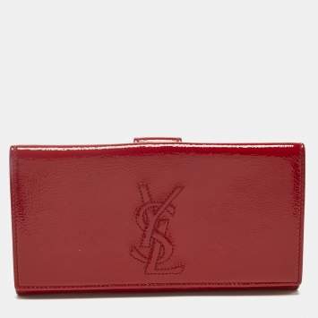 مملوكة مسبقًا Yves Saint Laurent Red Patent Leather Belle De Jour Continental Wallet