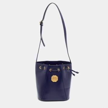 مملوكة مسبقًا Yves Saint Laurent Purple Leather Vintage Drawstring Bucket Bag