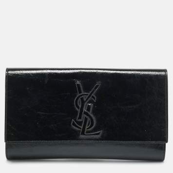 Pre Owned Yves Saint Laurent Belle De Jour Black Patent Leather Clutch